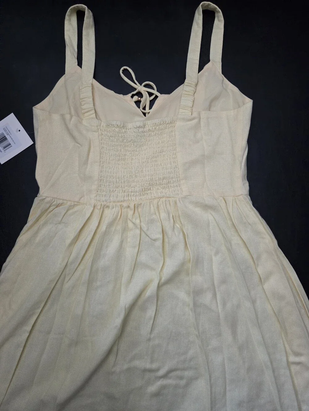 NWT-Ellen Tracy Linen Blend Scoop Neck Fitted Bodice Front Slit Midi Dress- Sz M - Picture 11 of 15